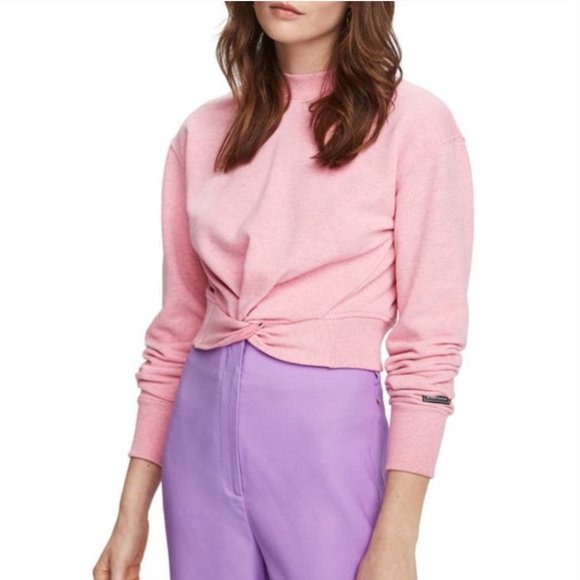 Light Pink Scotch and Soda Maison Scotch Terry Cloth Crewneck Sweatshirt - Picture 8 of 8